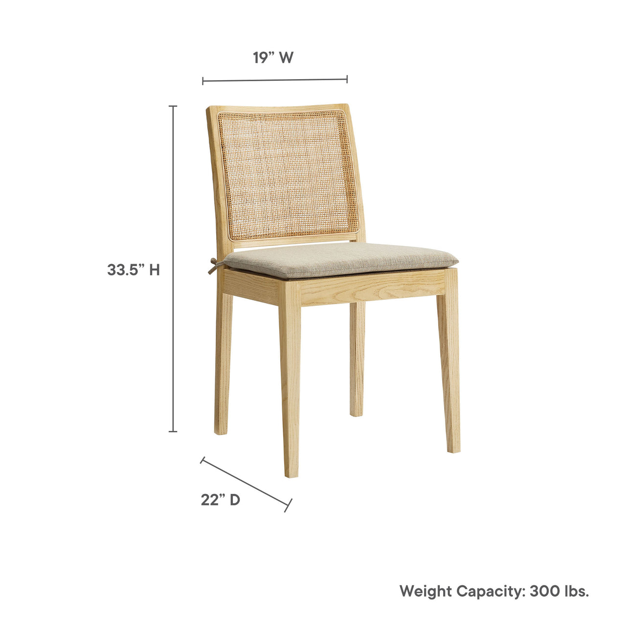 Chespike Dining Chair, Natural Wood