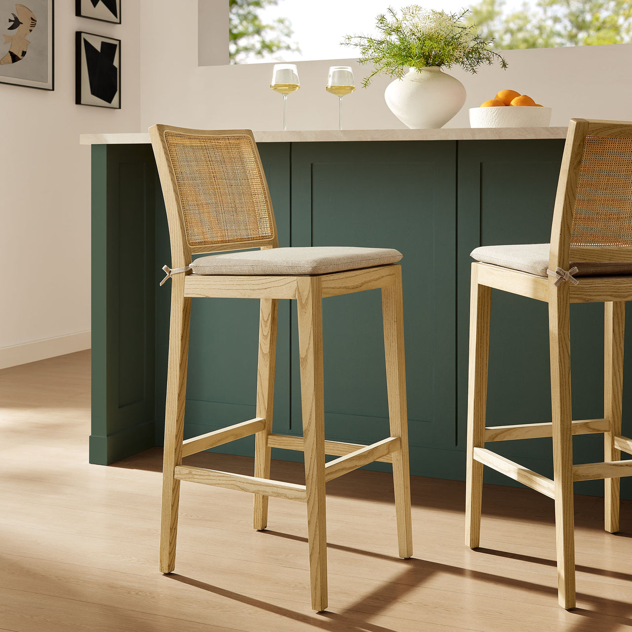 Chespike Bar Stool, Natural Wood