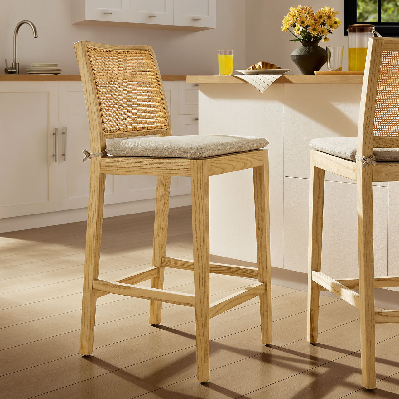 Chespike Counter Stool, Natural Wood