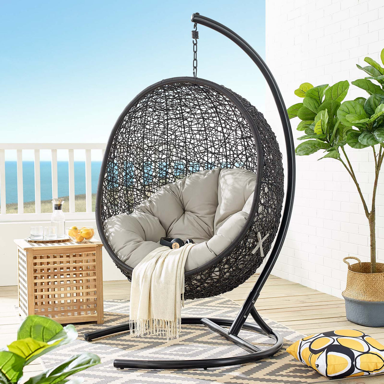 Chrysalis Swing Alfresco Lounge Chair, Beige