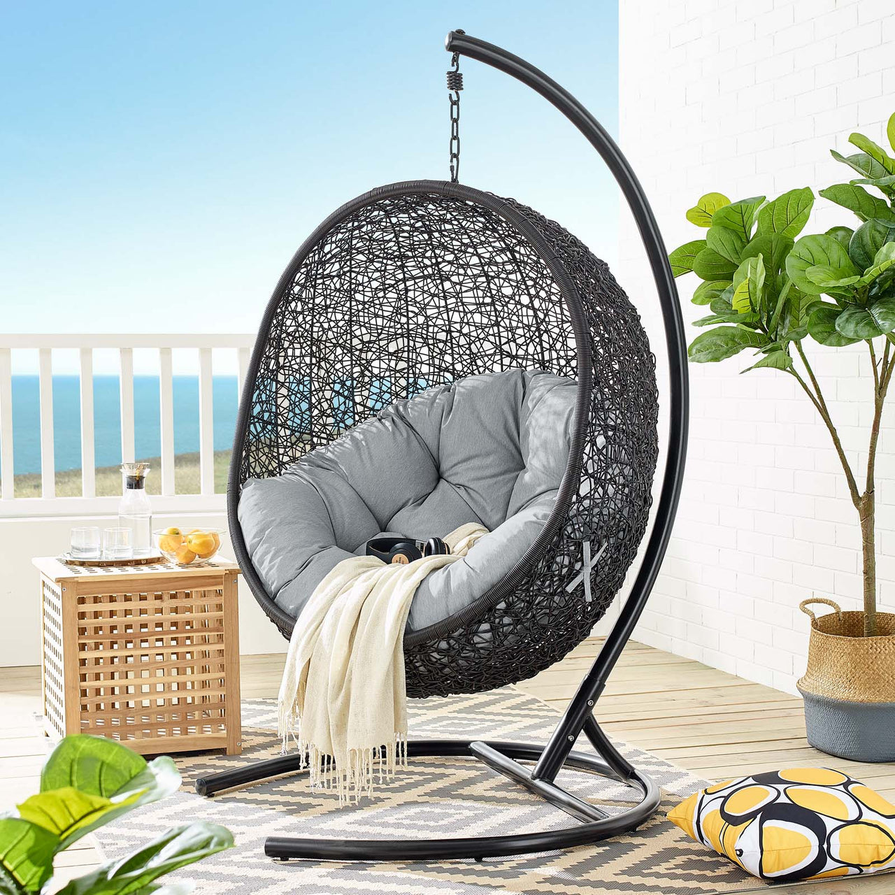 Chrysalis Swing Alfresco Lounge Chair, Gray