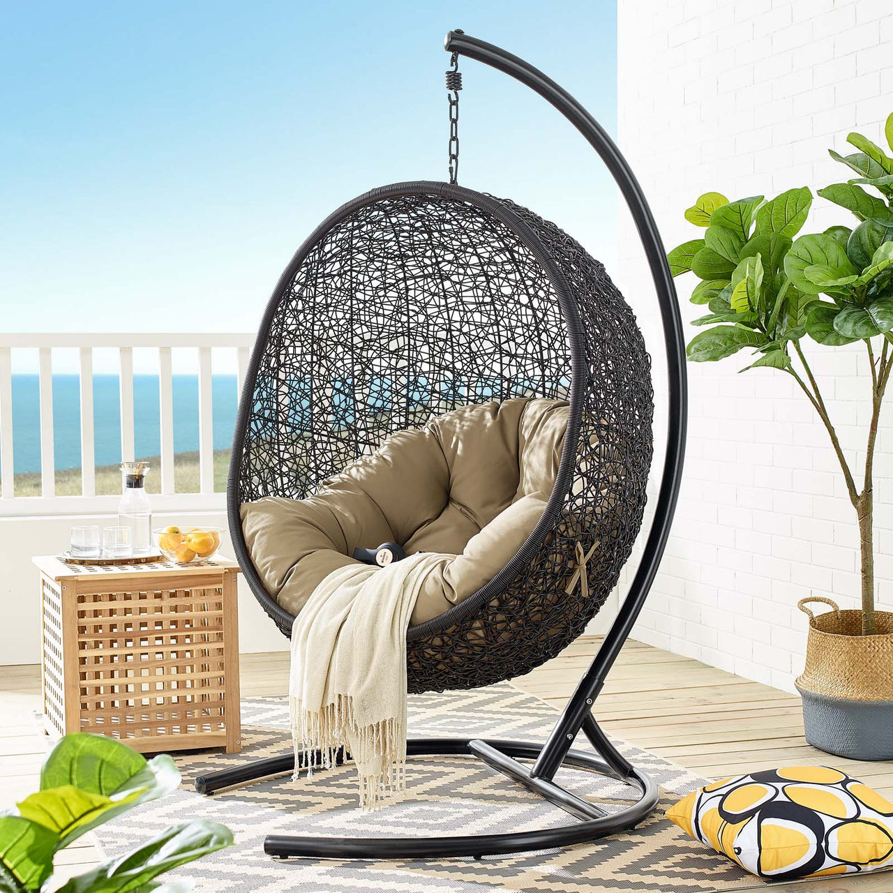 Chrysalis Swing Alfresco Lounge Chair, Mocha