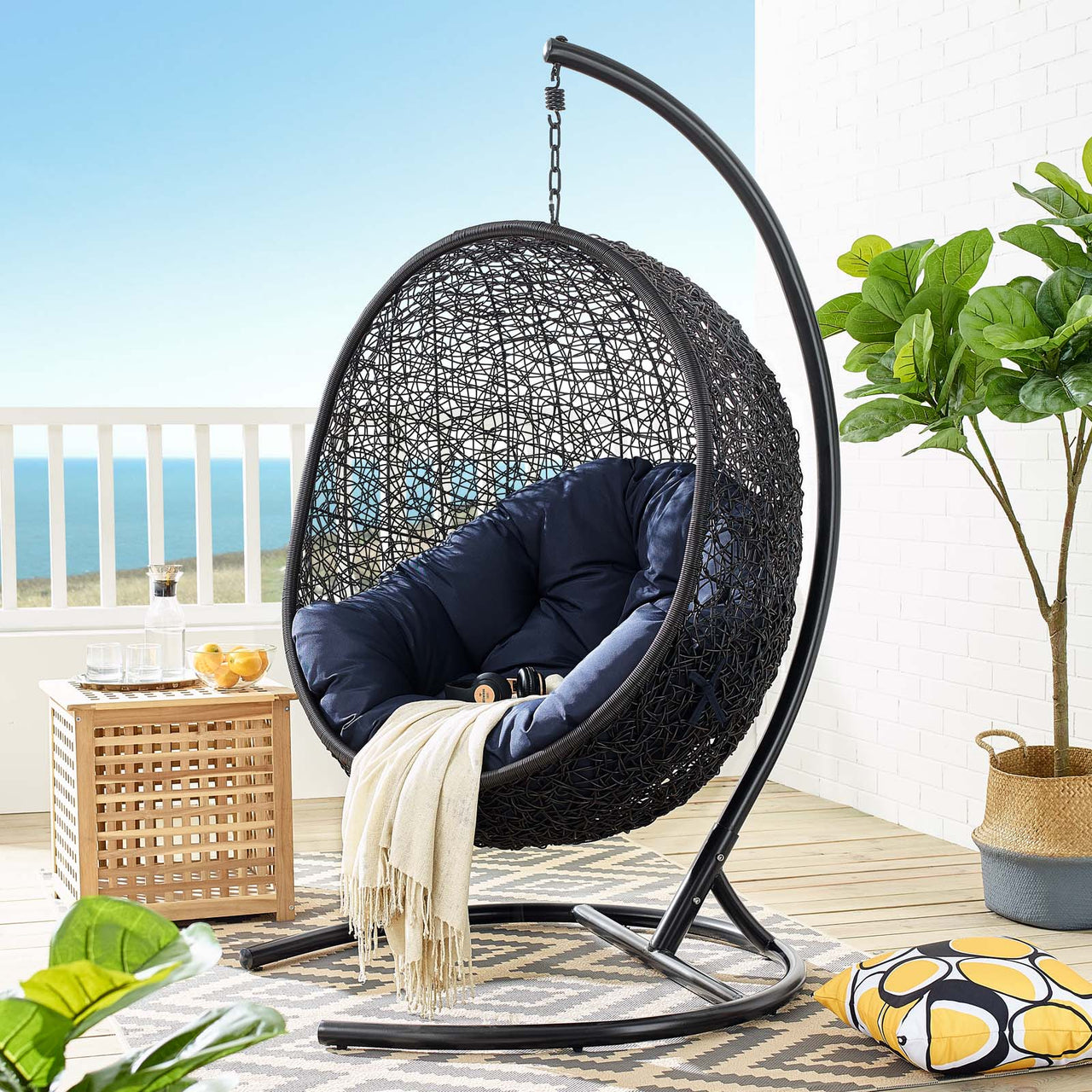 Chrysalis Swing Alfresco Lounge Chair, Navy