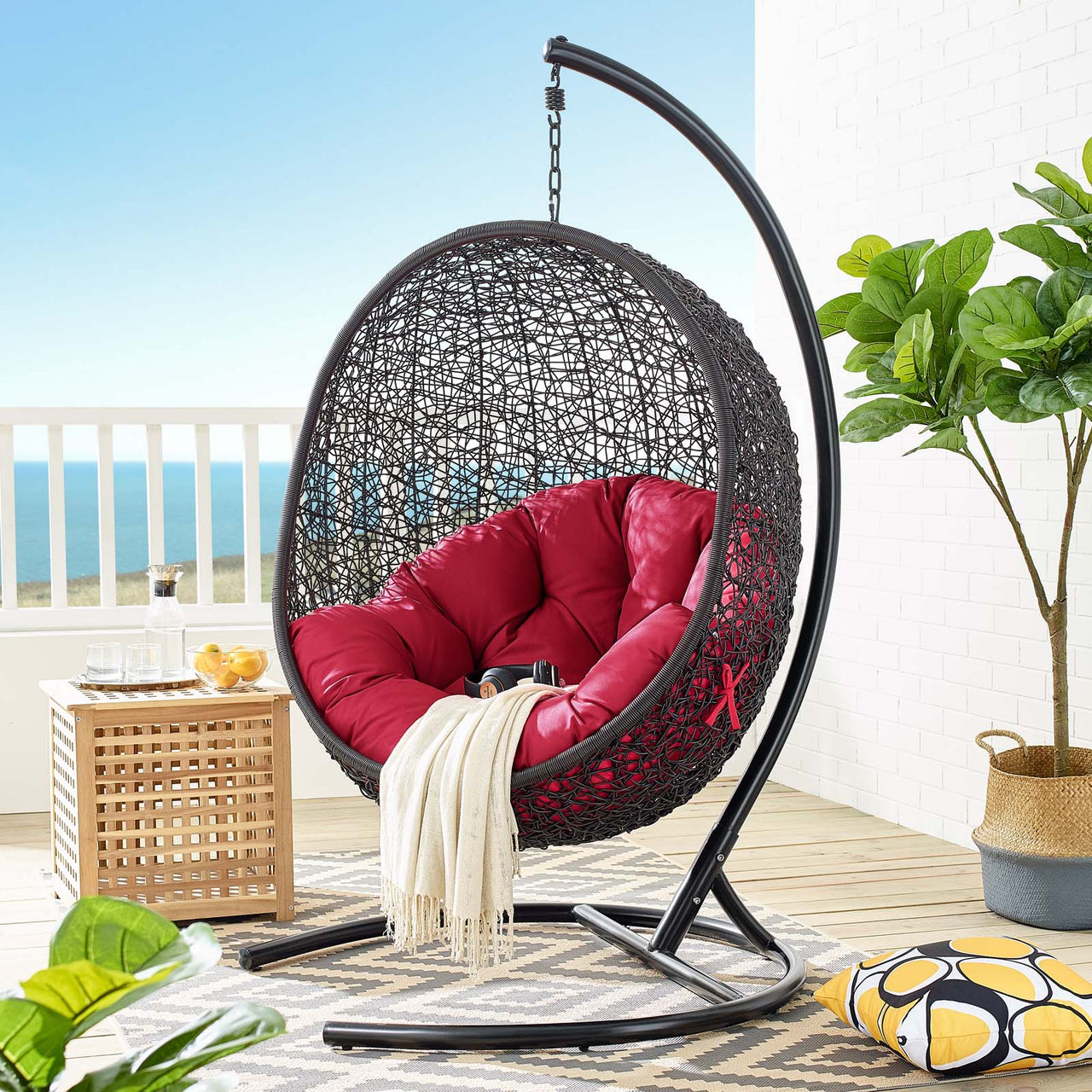 Chrysalis Swing Alfresco Lounge Chair, Red
