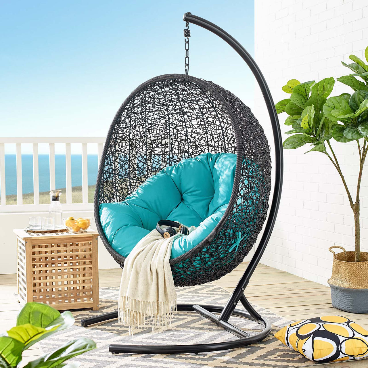 Chrysalis Swing Alfresco Lounge Chair, Turquoise