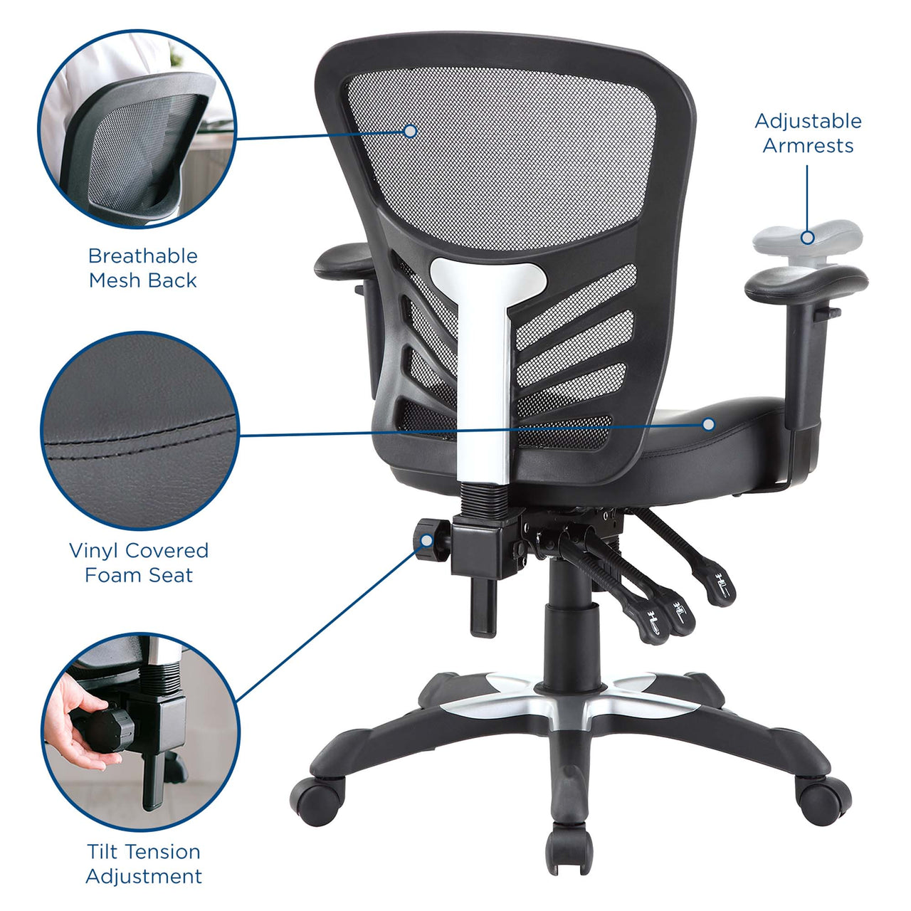 Montra Eco-Leather Office Chair, Black