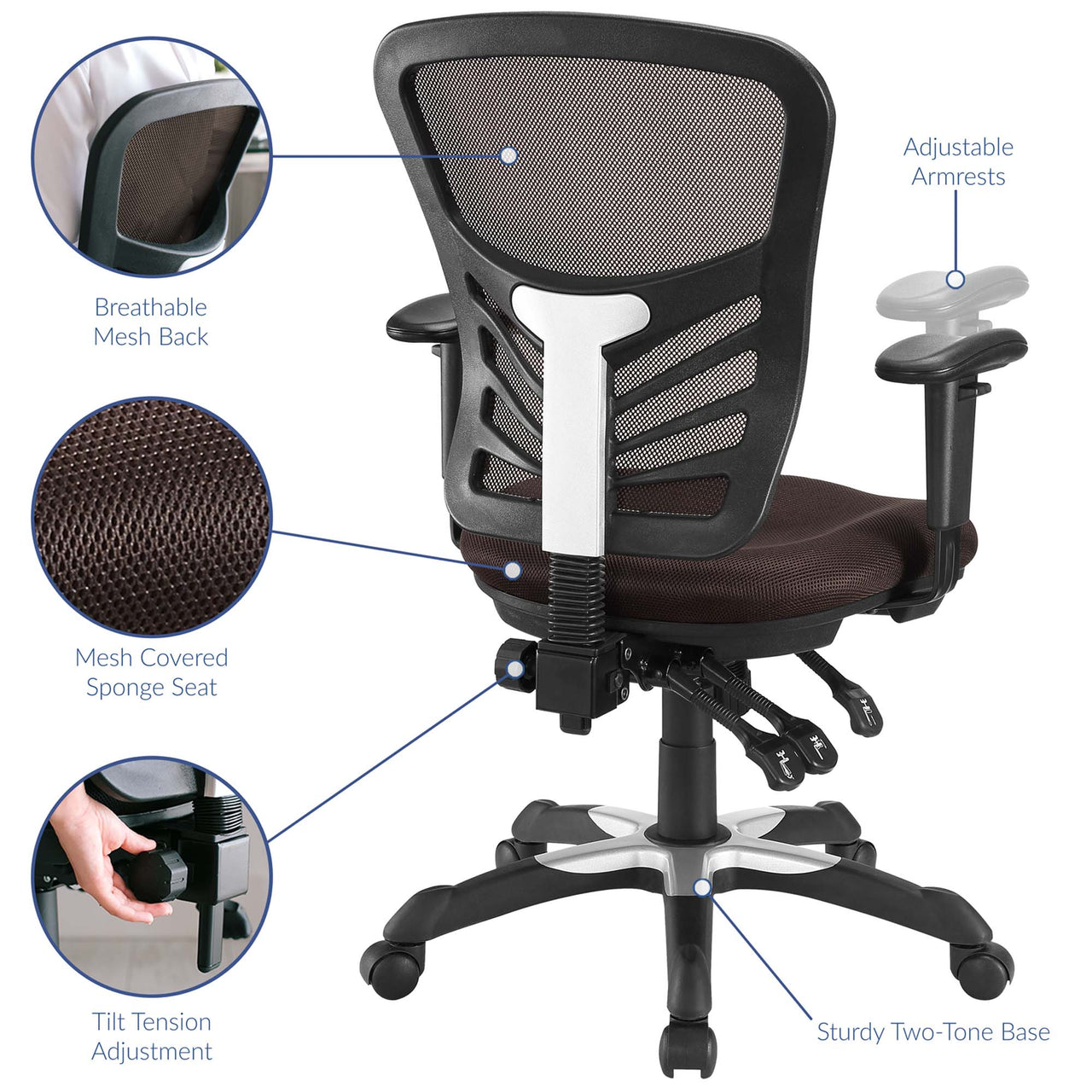 Montra Breathable Office Chair, Brown