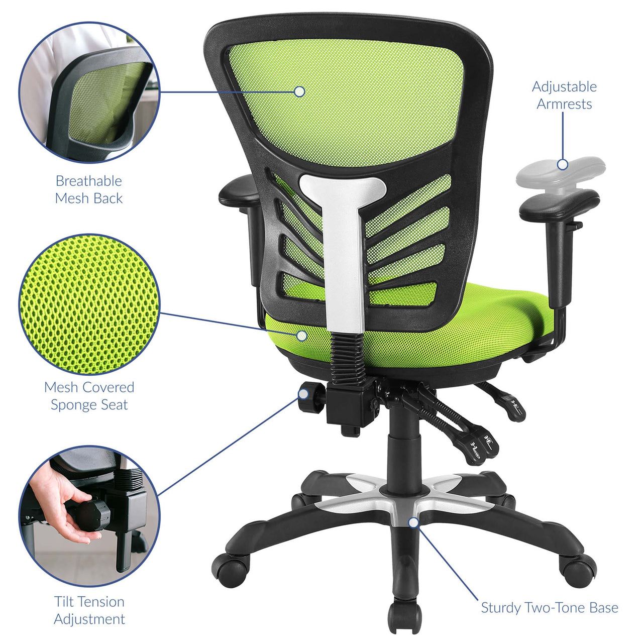 Montra Breathable Office Chair, Green