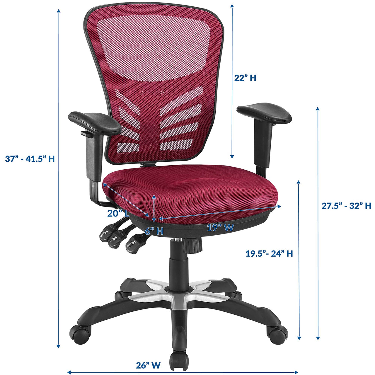 Montra Breathable Office Chair, Red
