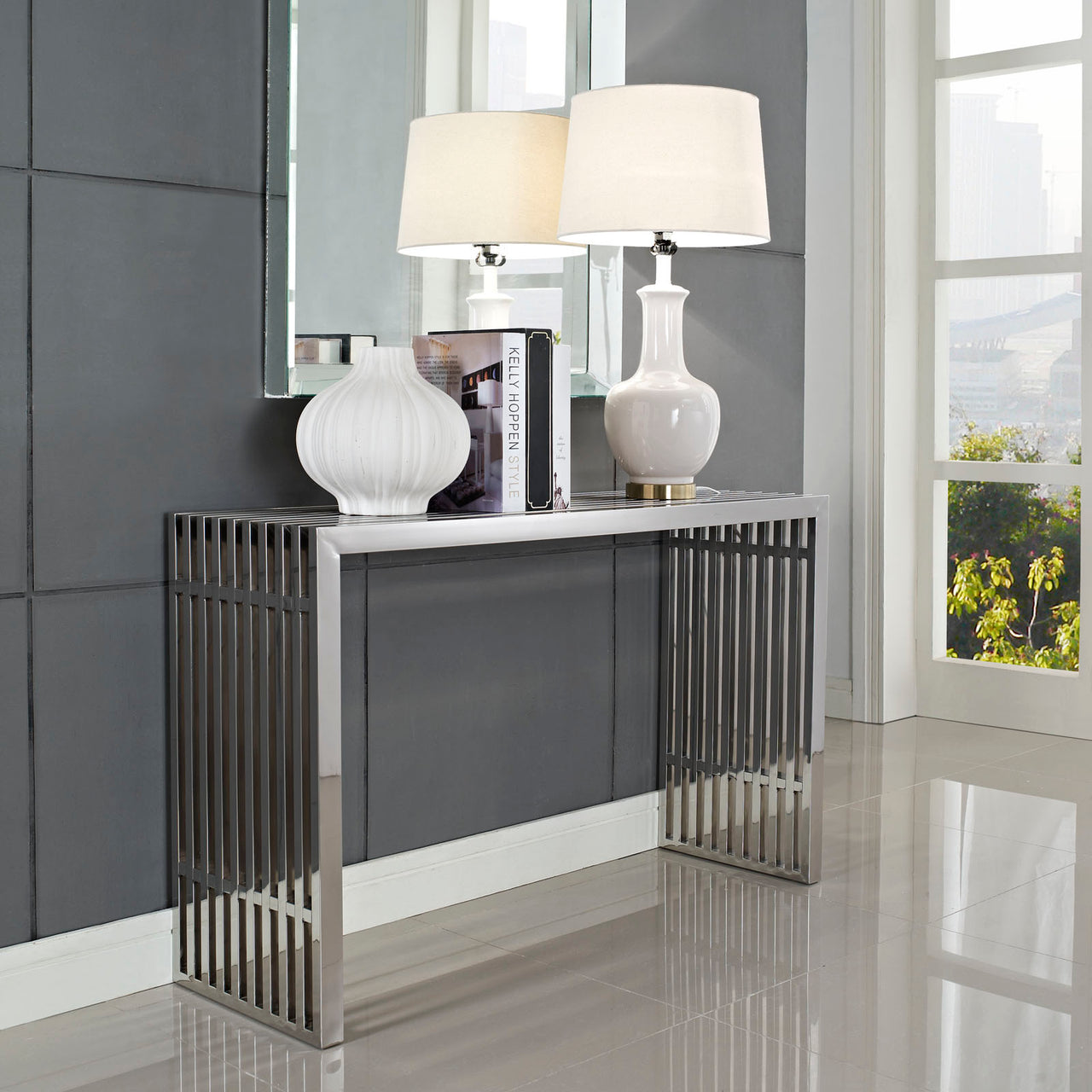 Orryx Console Table, Silver