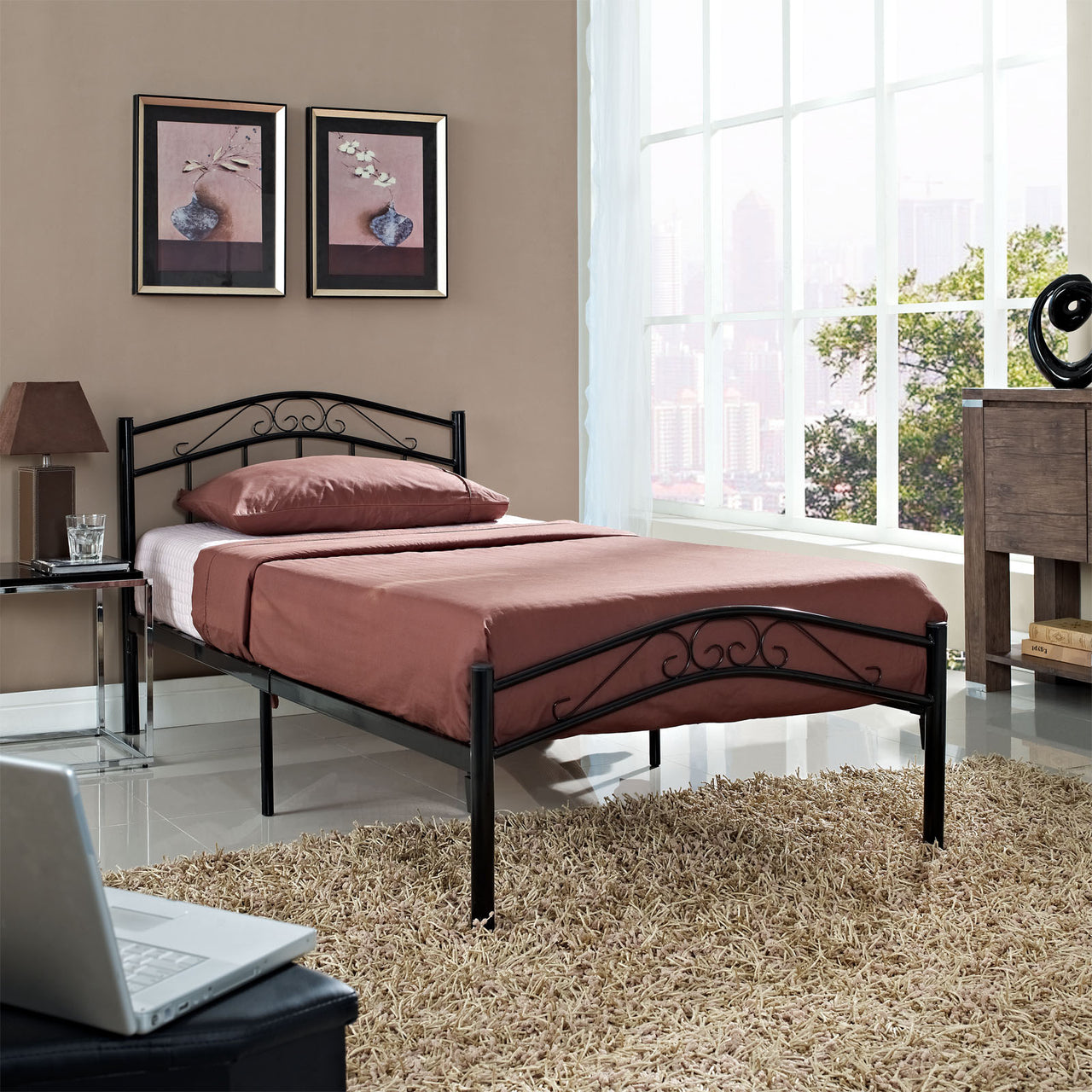Myrren Twin Bed, Black