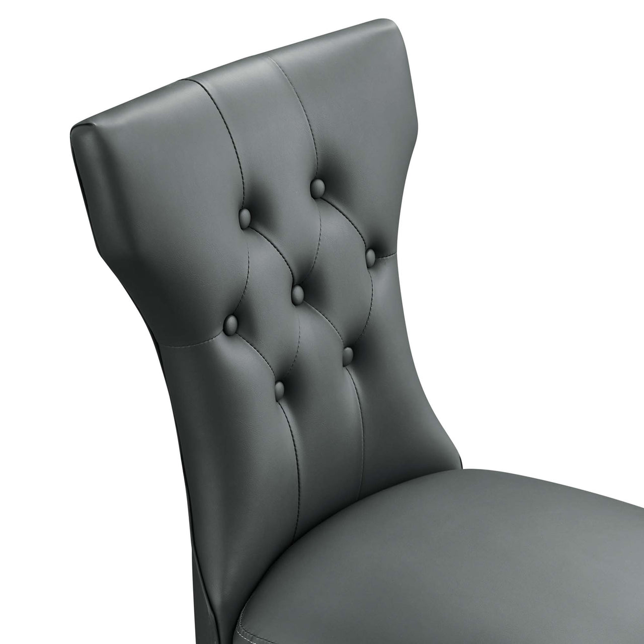 Hourglass Dining Eco-Leather Side Chair, Gray