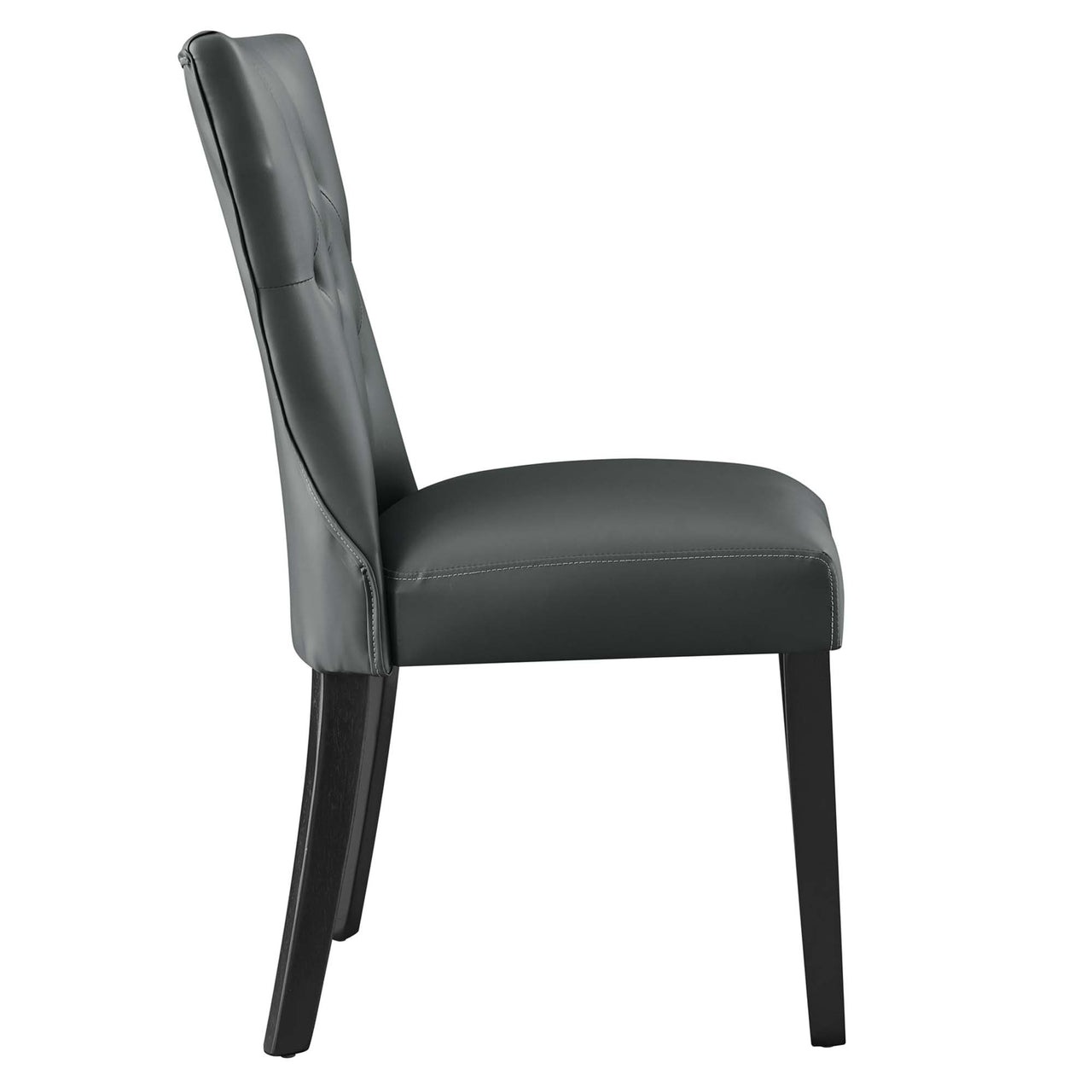 Hourglass Dining Eco-Leather Side Chair, Gray