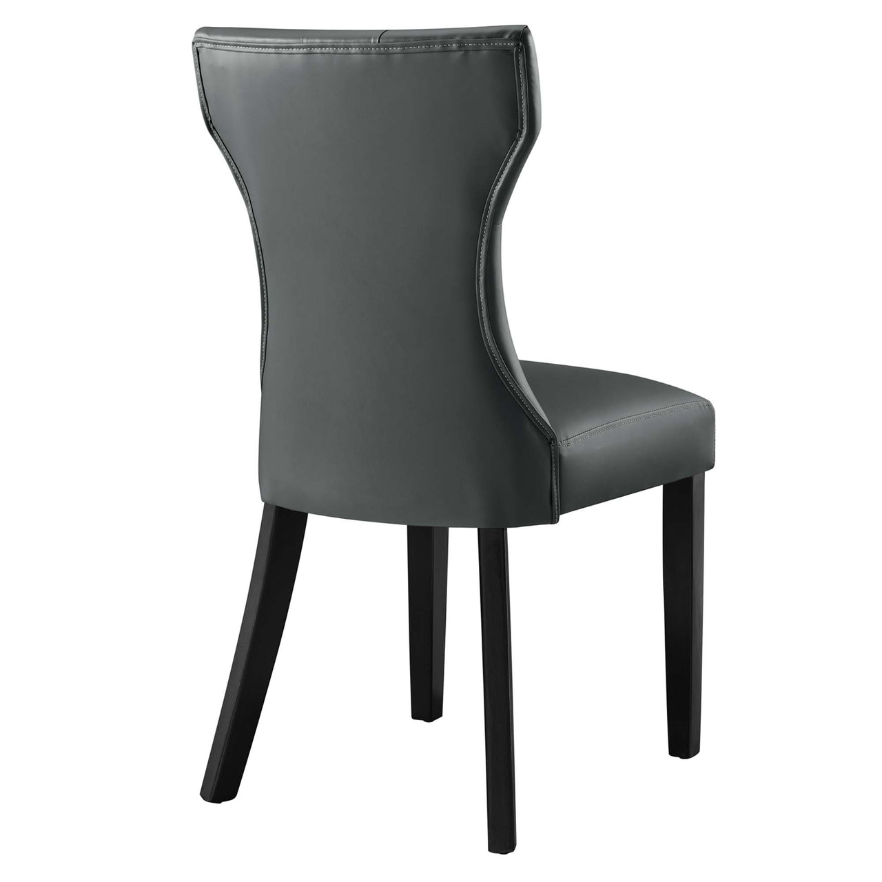Hourglass Dining Eco-Leather Side Chair, Gray