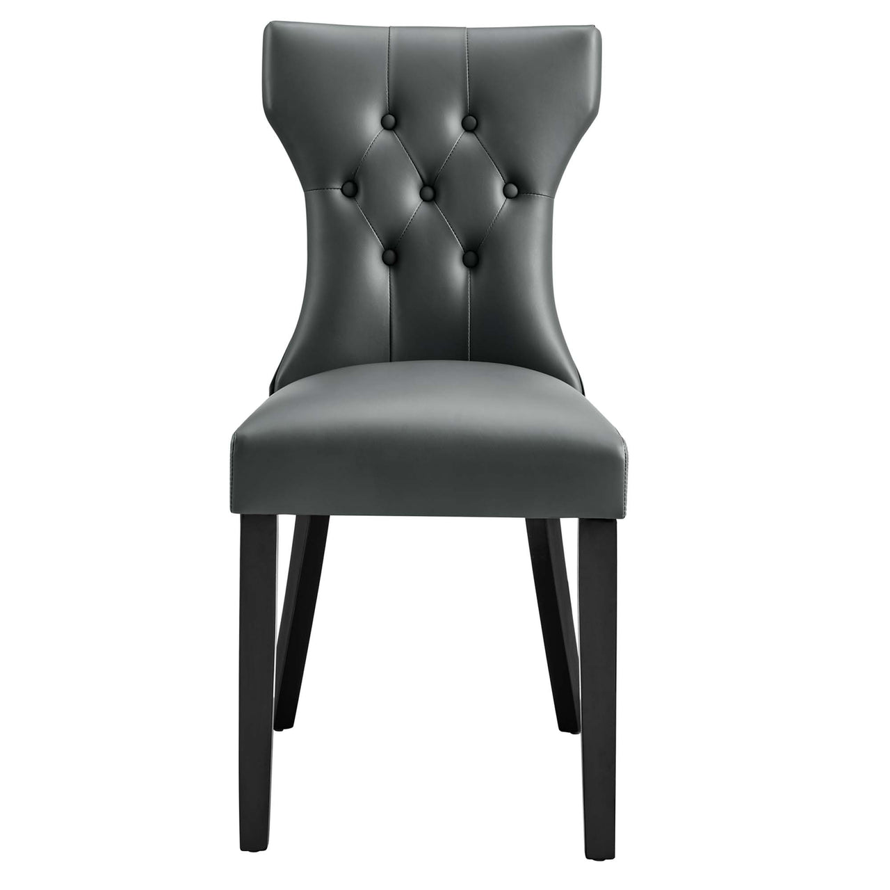 Hourglass Dining Eco-Leather Side Chair, Gray