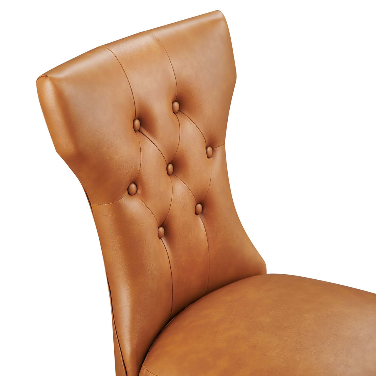 Hourglass Dining Eco-Leather Side Chair, Tan