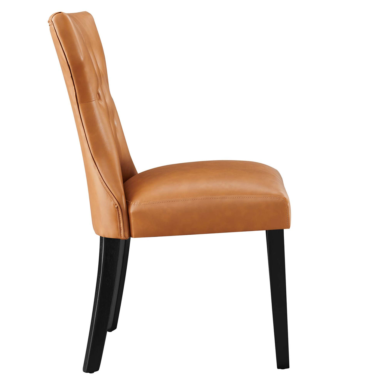 Hourglass Dining Eco-Leather Side Chair, Tan
