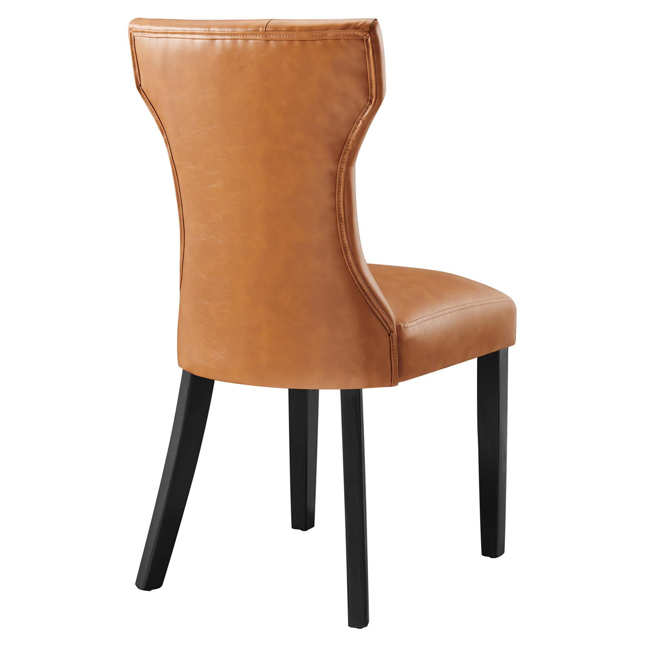 Hourglass Dining Eco-Leather Side Chair, Tan