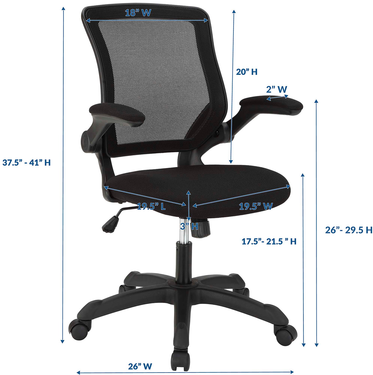 ErgoFlex Breathable Office Chair, Black