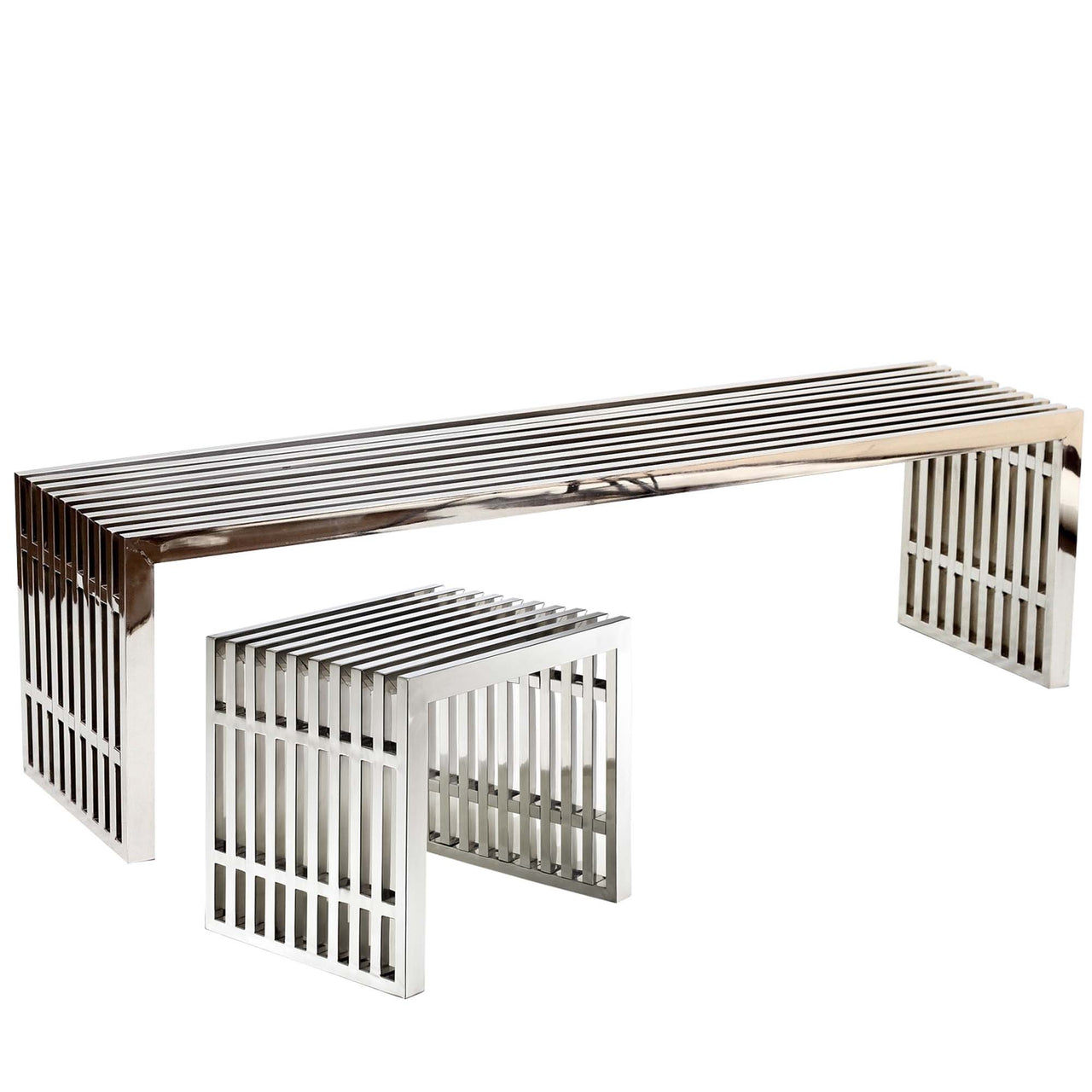 Orryx Benches Set of 2, Silver