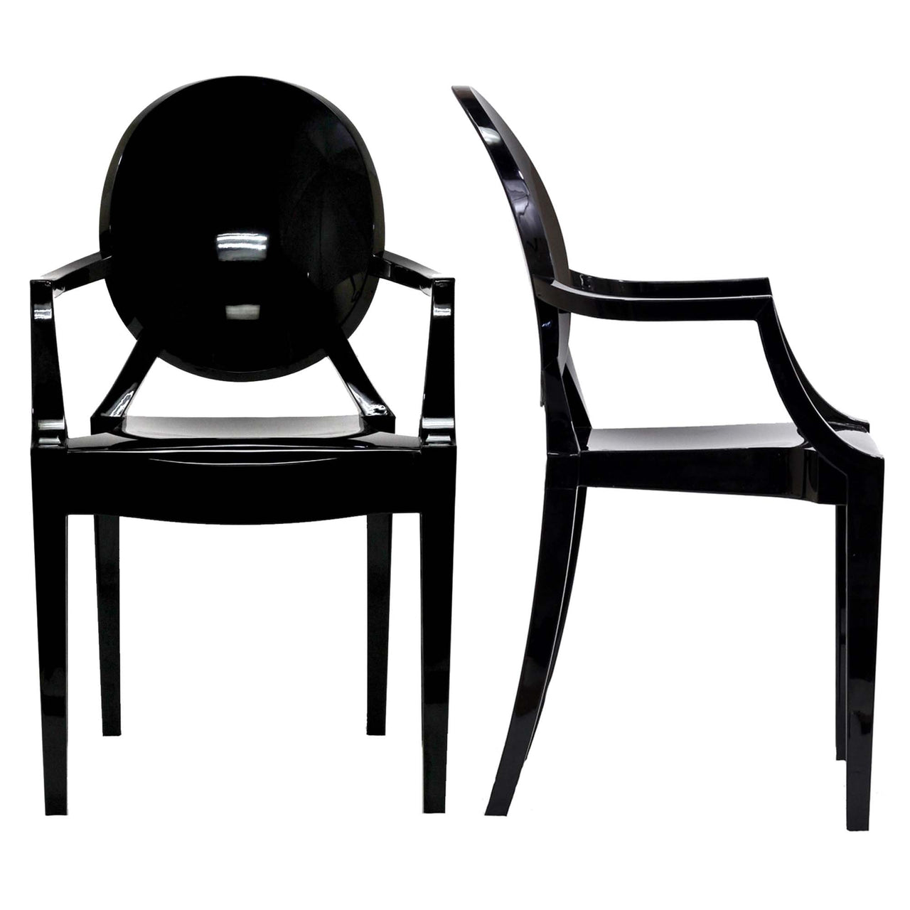 Elysian Indoor | Outdoor Dining Armchairs Set of 2, Black