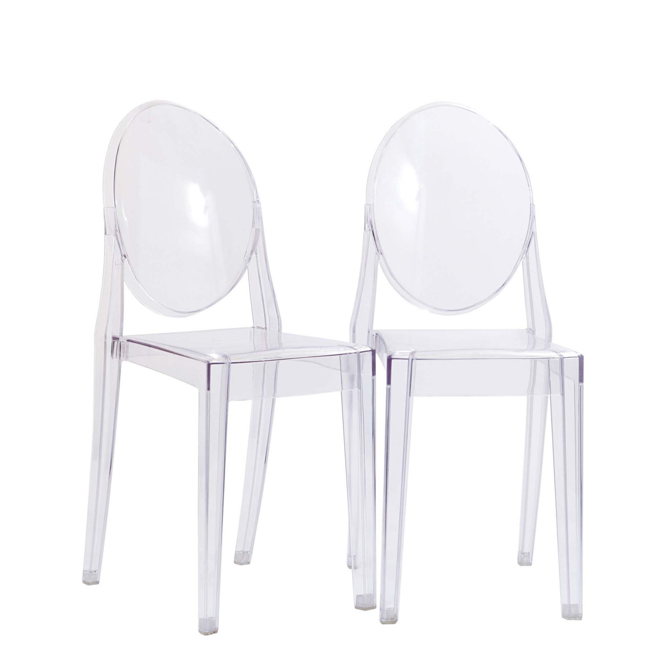 Elysian Indoor | Outdoor Dining Chair Set of 2, Clear