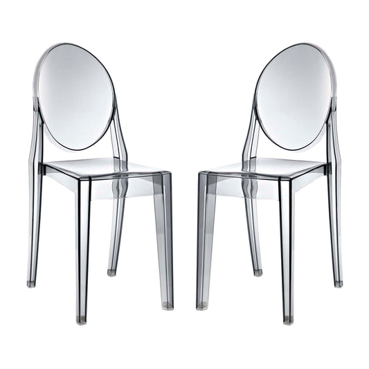 Elysian Indoor | Outdoor Dining Chair Set of 2, Smoke