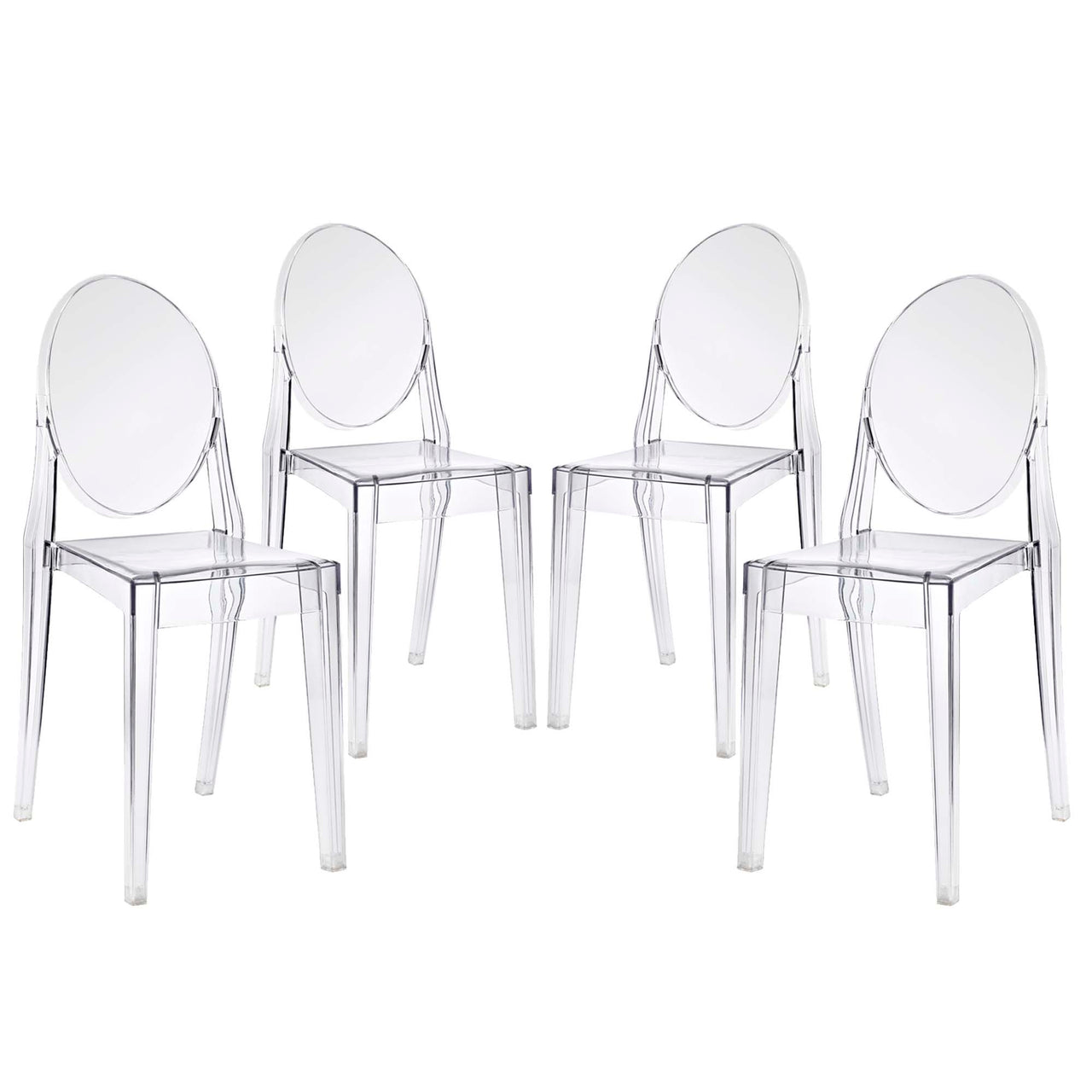 Elysian Indoor | Outdoor Dining Chair Set of 4, Clear