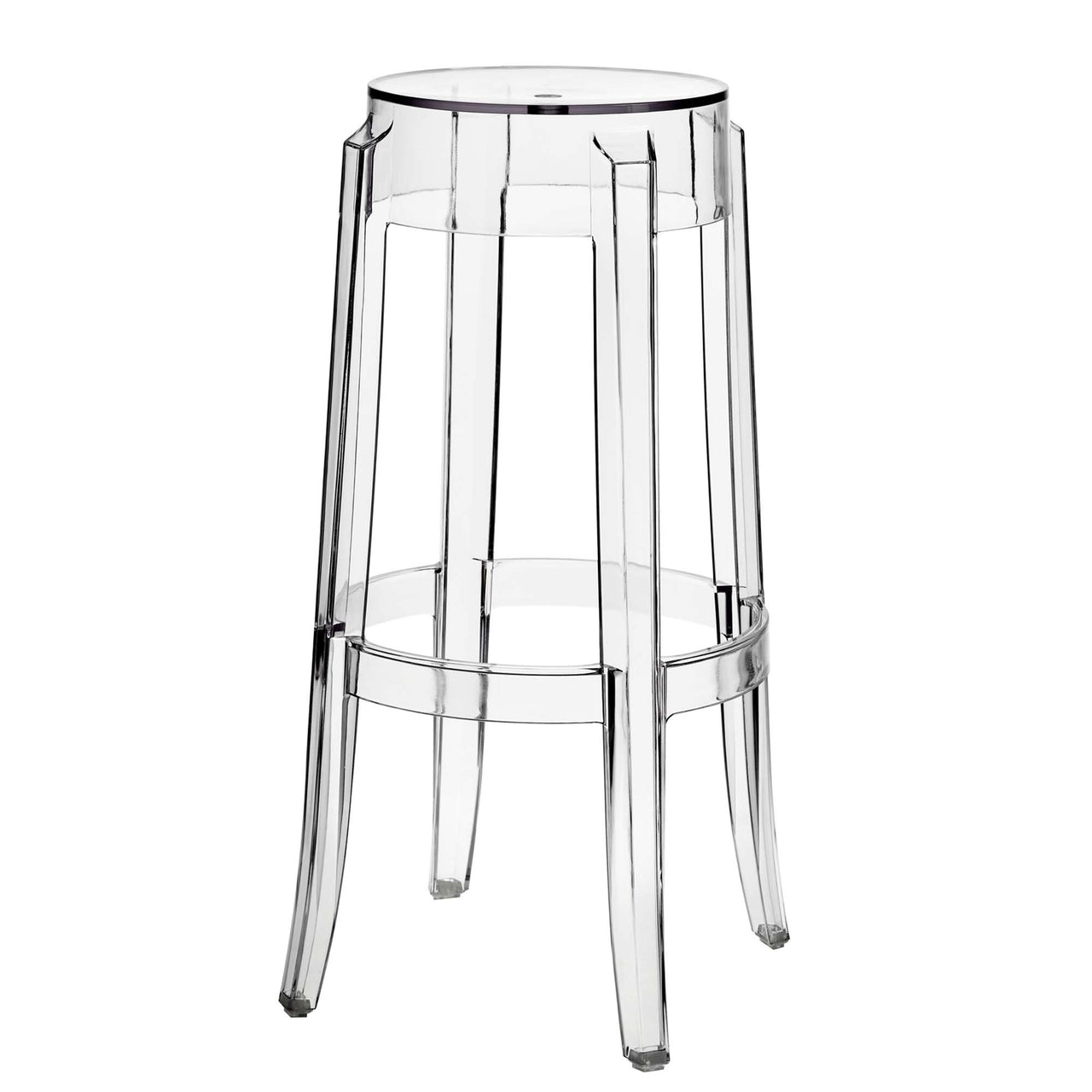 Elysian Indoor | Outdoor Bar Stool Backless Set of 2, Clear