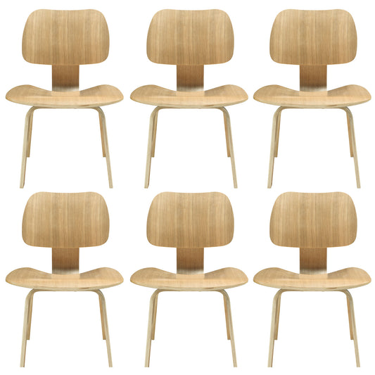 Fathom Dining Chairs Set of 6, Natural Wood