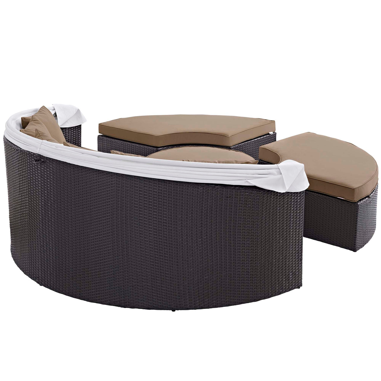Wanderer Alfresco Lounging Daybed, Dark Brown & Mocha