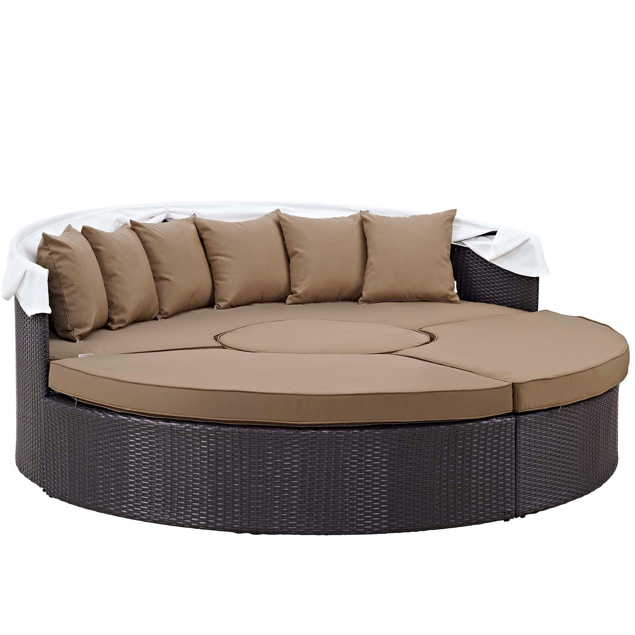 Wanderer Alfresco Lounging Daybed, Dark Brown & Mocha