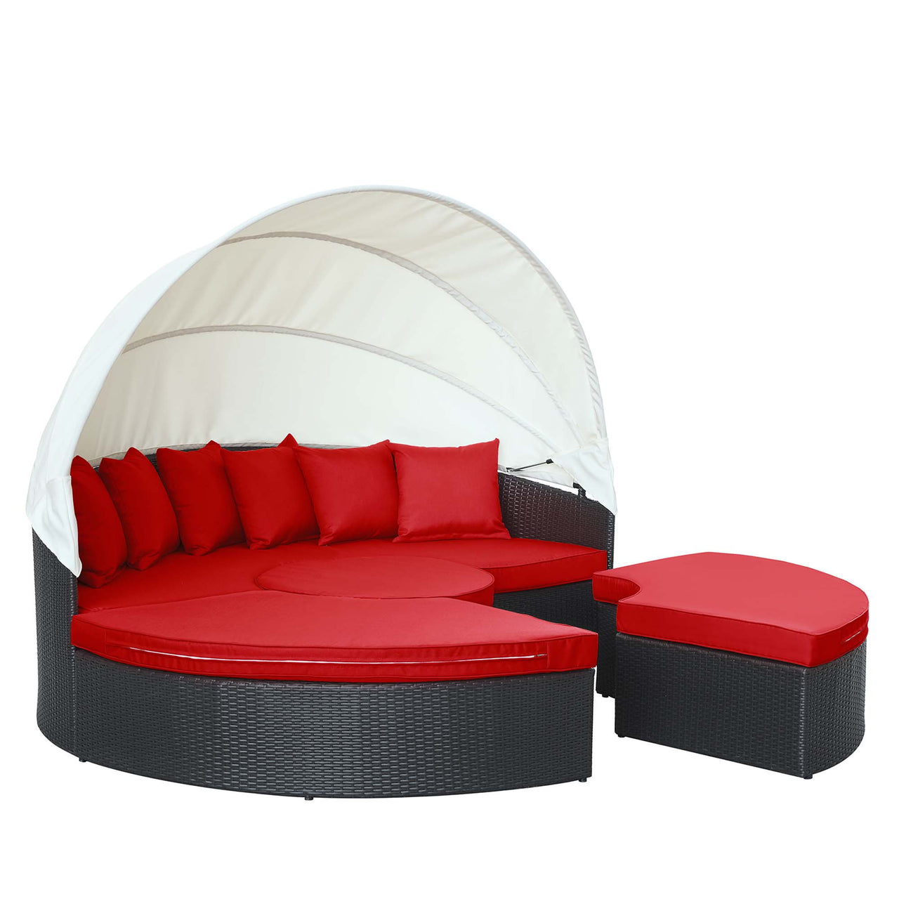 Wanderer Alfresco Lounging Daybed, Dark Brown & Red
