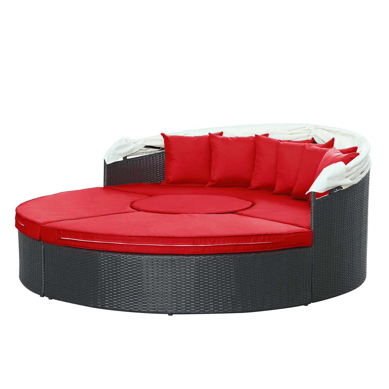 Wanderer Alfresco Lounging Daybed, Dark Brown & Red