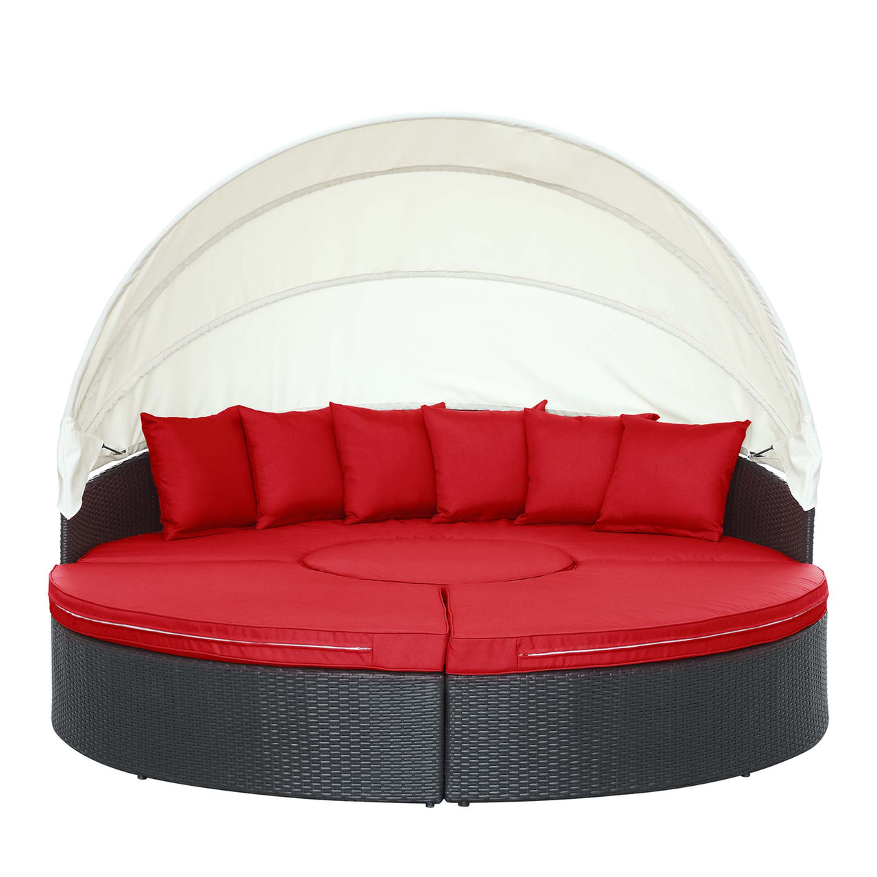 Wanderer Alfresco Lounging Daybed, Dark Brown & Red