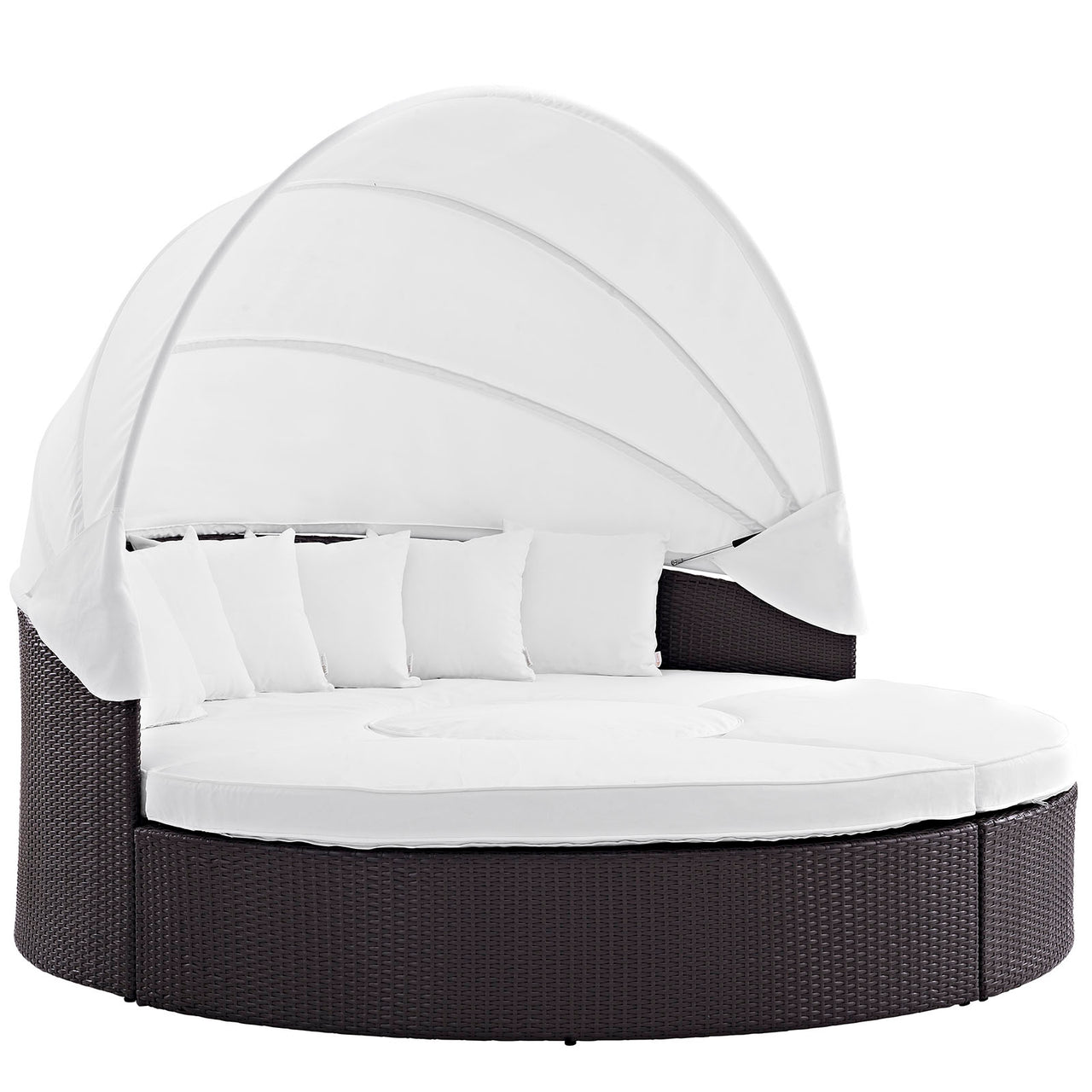Wanderer Alfresco Lounging Daybed, Dark Brown & White