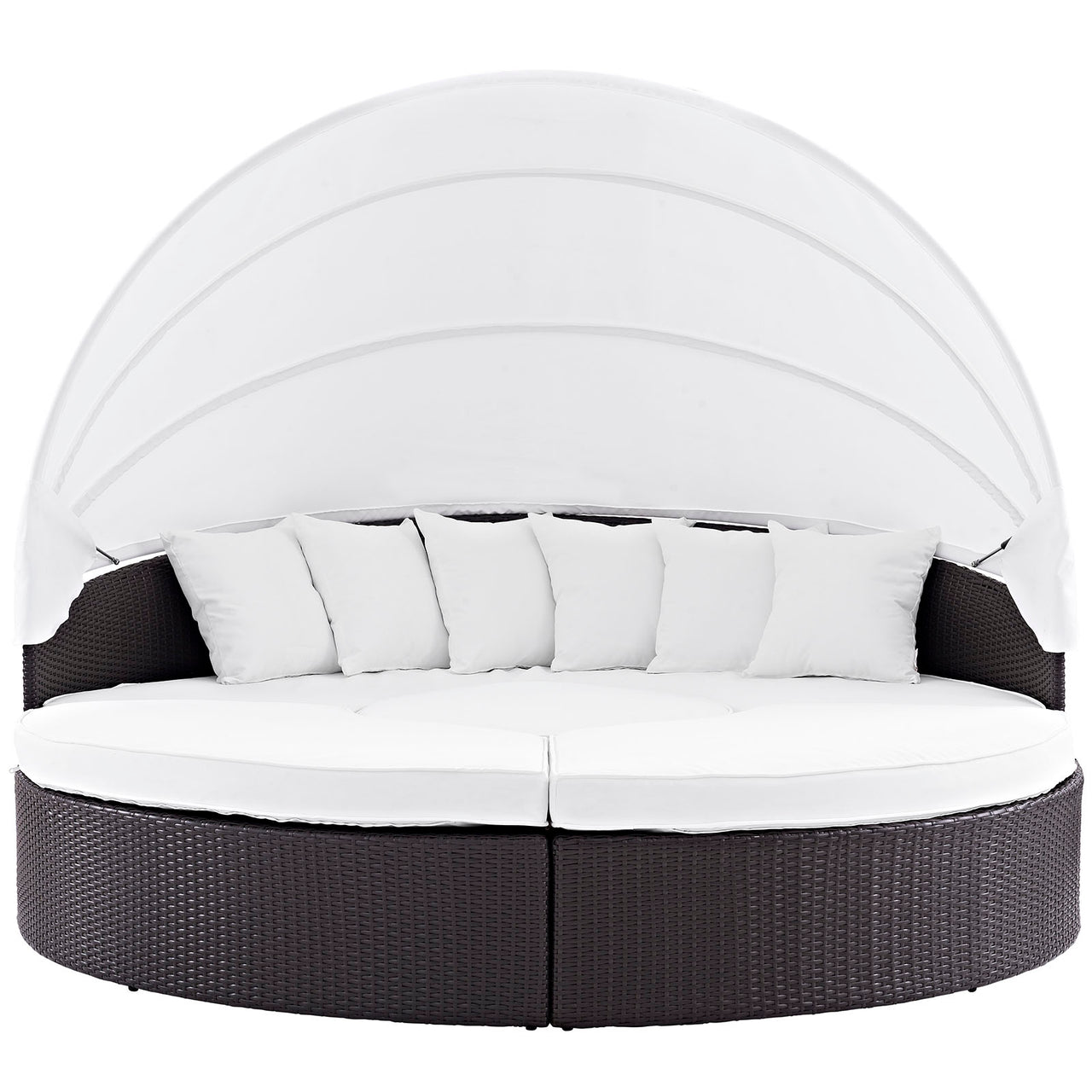 Wanderer Alfresco Lounging Daybed, Dark Brown & White