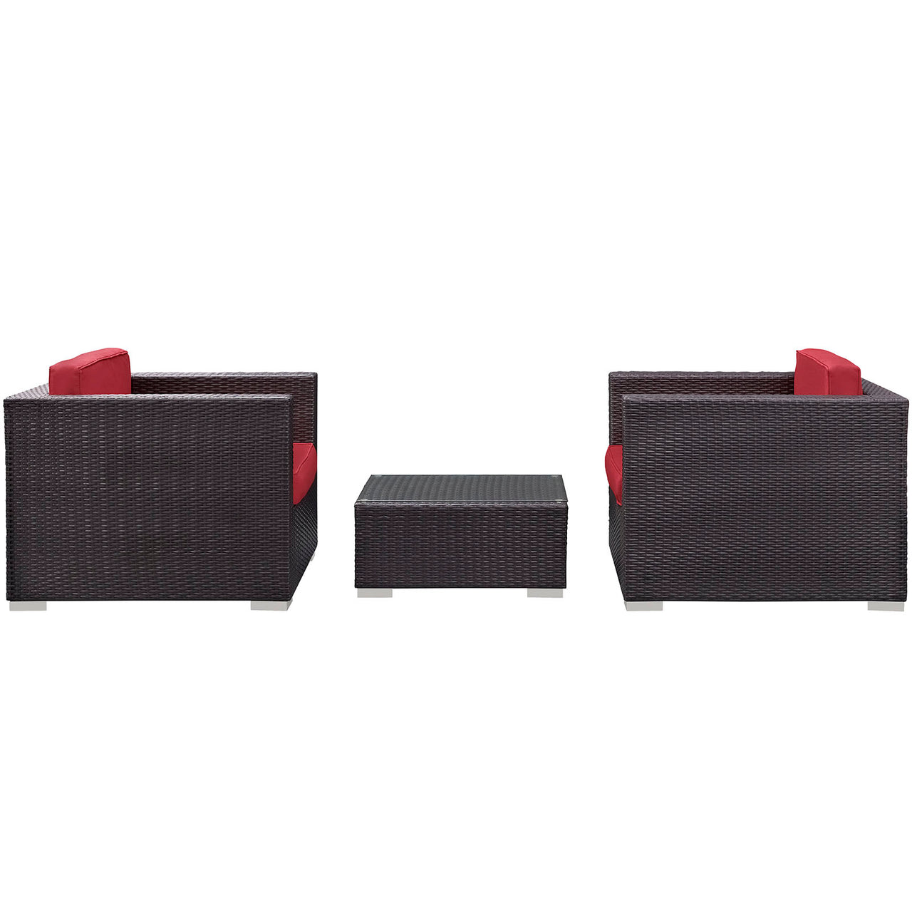 Tessian 3-Piece Alfresco Conversation Set, Espresso & Red