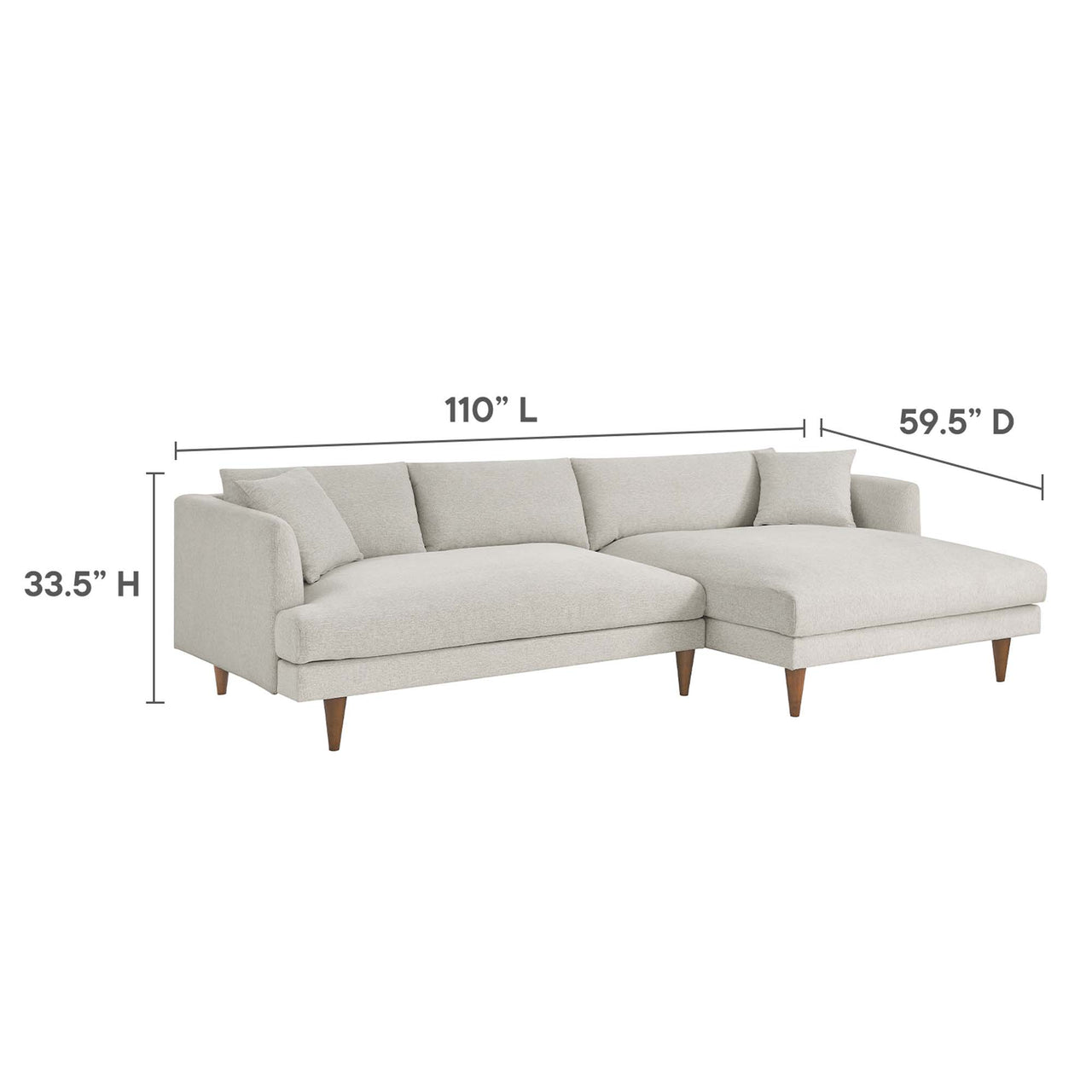 Noema Right-Facing Cloudblend Sectional, Ivory
