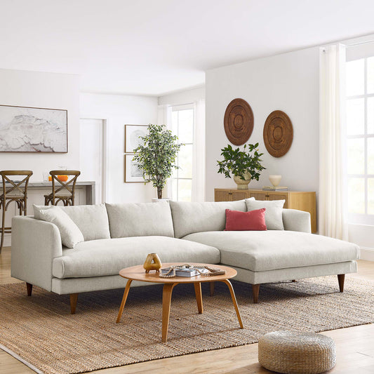 Noema Right-Facing Cloudblend Sectional, Ivory