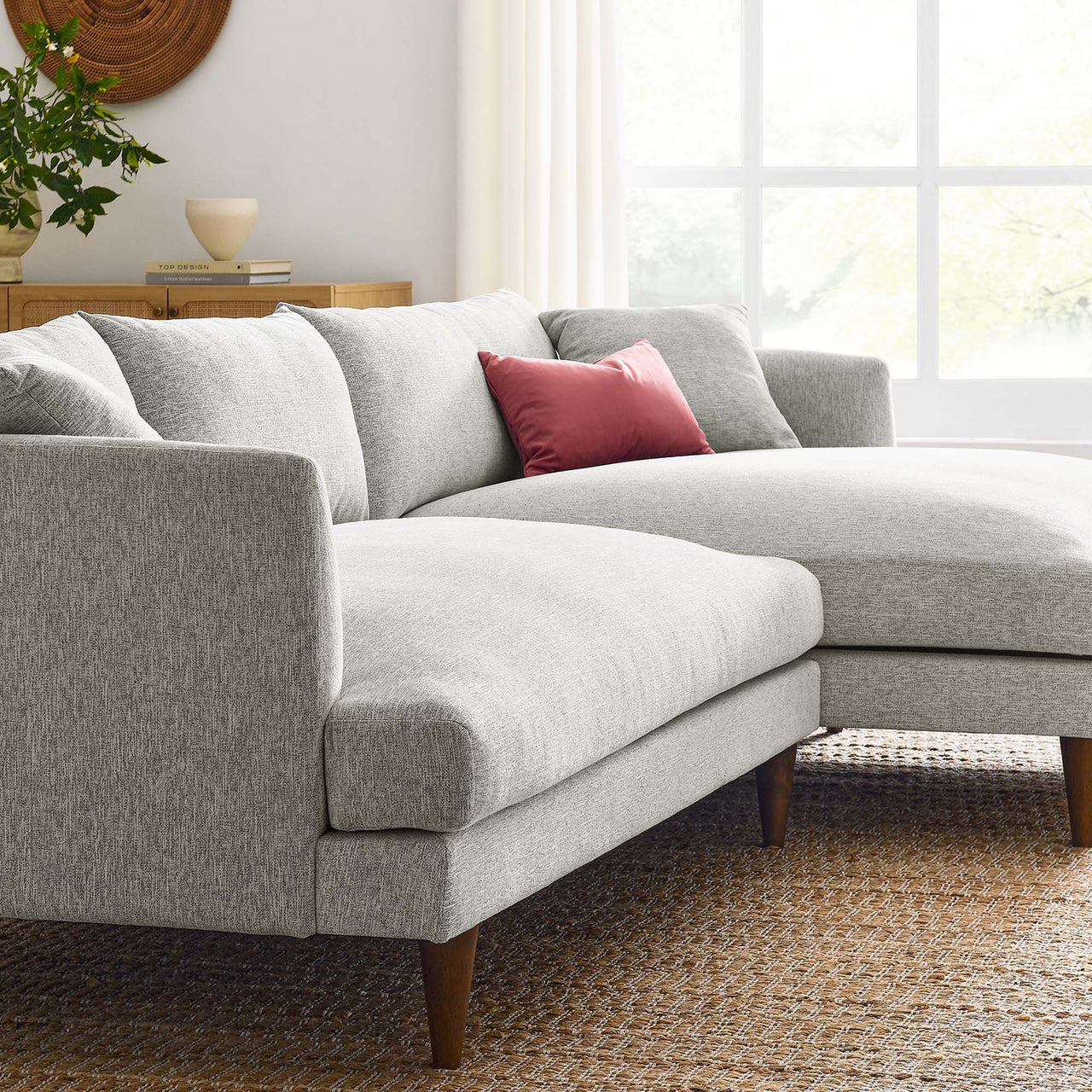 Noema Right-Facing Cloudblend Sectional, Light Gray