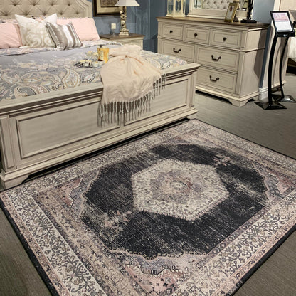 Vintage Style Soft Polyester Print on Design Elevate 233 Area Rug by Rug Factory Plus - Rug Factory Plus