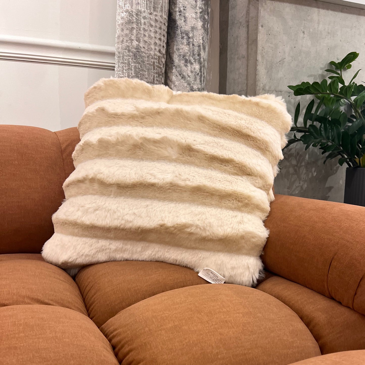 Rexa Faux Chinchilla Fur Throw Pillow, Assorted Colors