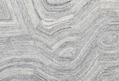 Finite Mosaics, Onyx Tunnels Area Rug, Silver & Gray