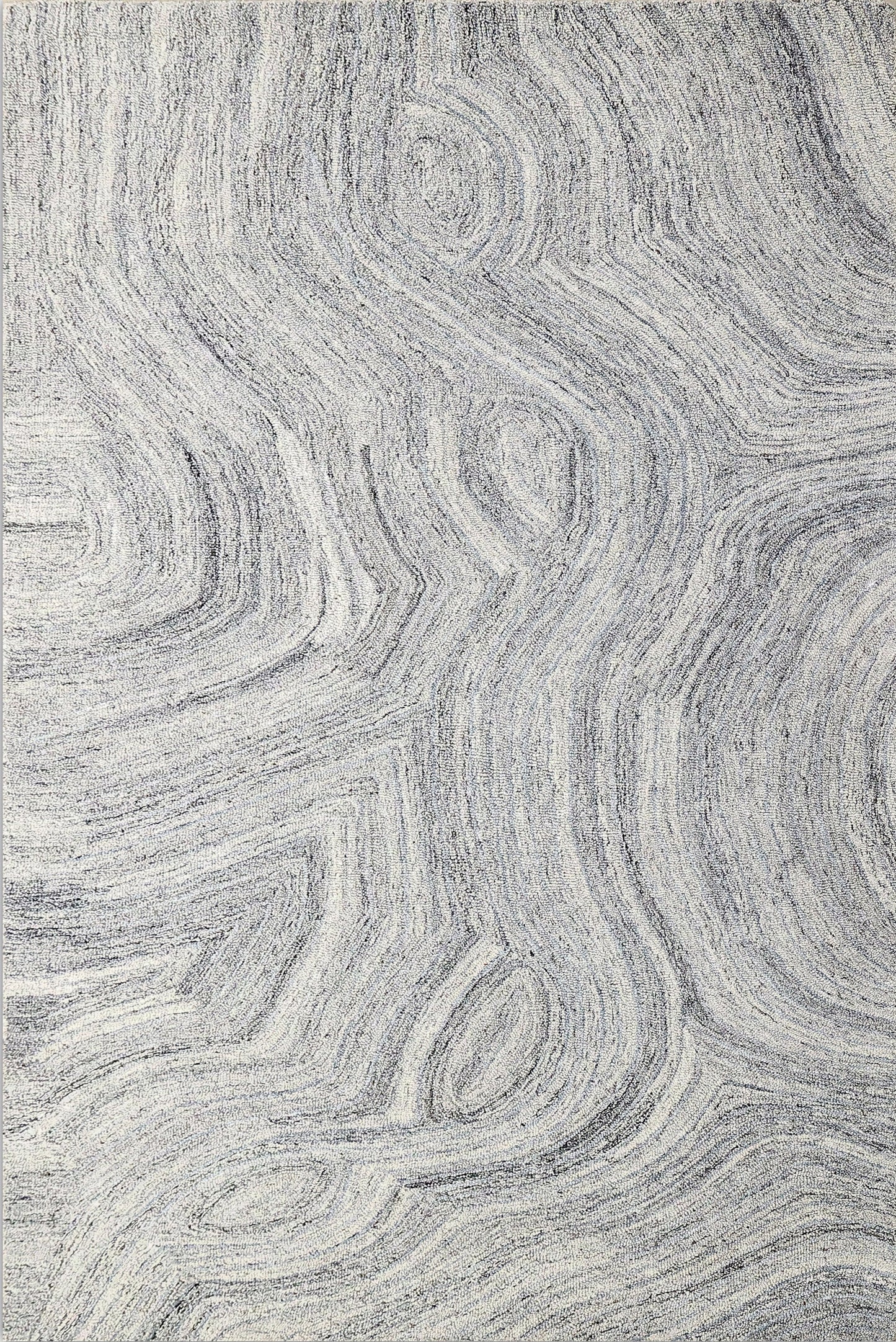 Finite Mosaics, Onyx Tunnels Area Rug, Silver & Gray