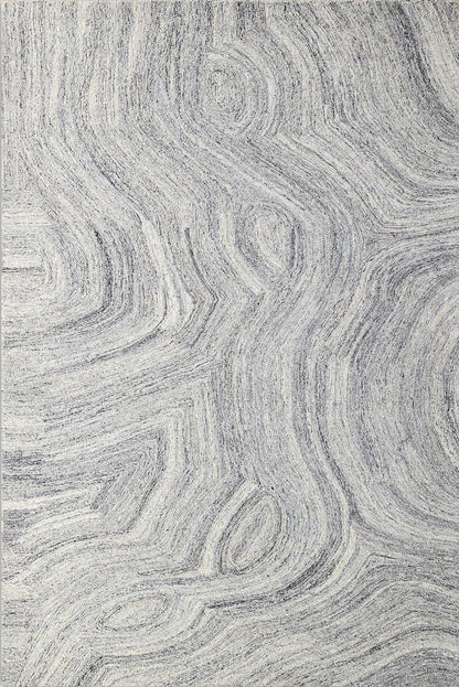 Finite Mosaics, Onyx Tunnels Area Rug, Silver & Gray