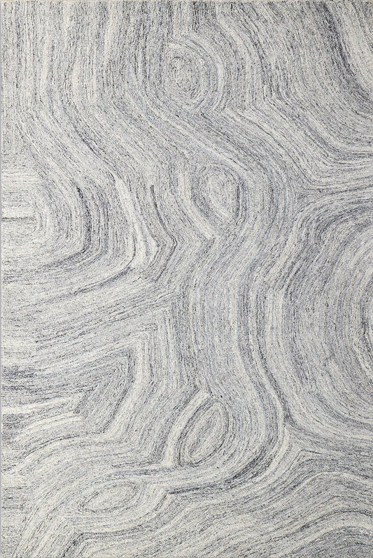 Finite Mosaics, Onyx Tunnels Area Rug, Silver & Gray