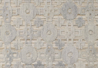 Finite Mosaics, Sacred Circles Area Rug, Ivory & Beige
