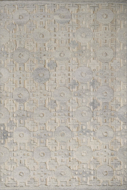 Finite Mosaics, Sacred Circles Area Rug, Ivory & Beige