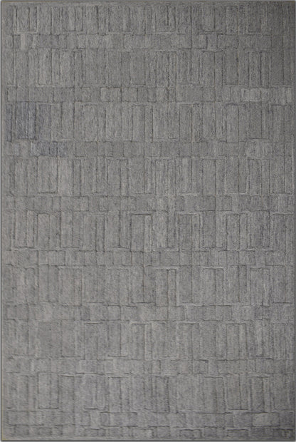 Finite Mosaics, Castle Brick Area Rug, Silver & Gray